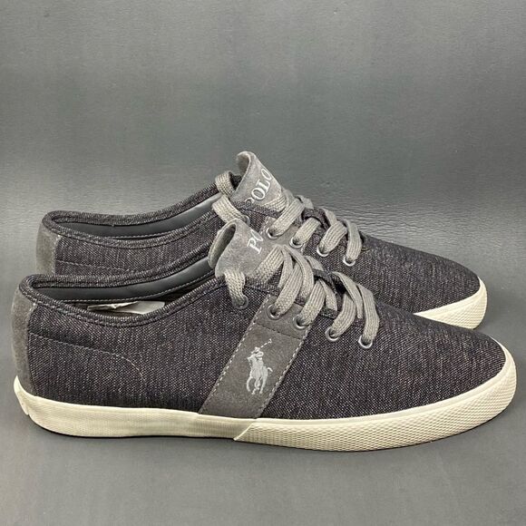 Polo Ralph Lauren Halford Nail Head Fabric Sneaker Shoes Mens Size 8.5 - Picture 1 of 7